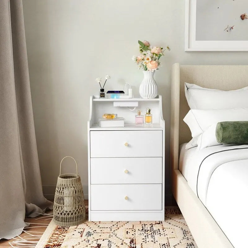 2 Drawer Nightstand with USB
