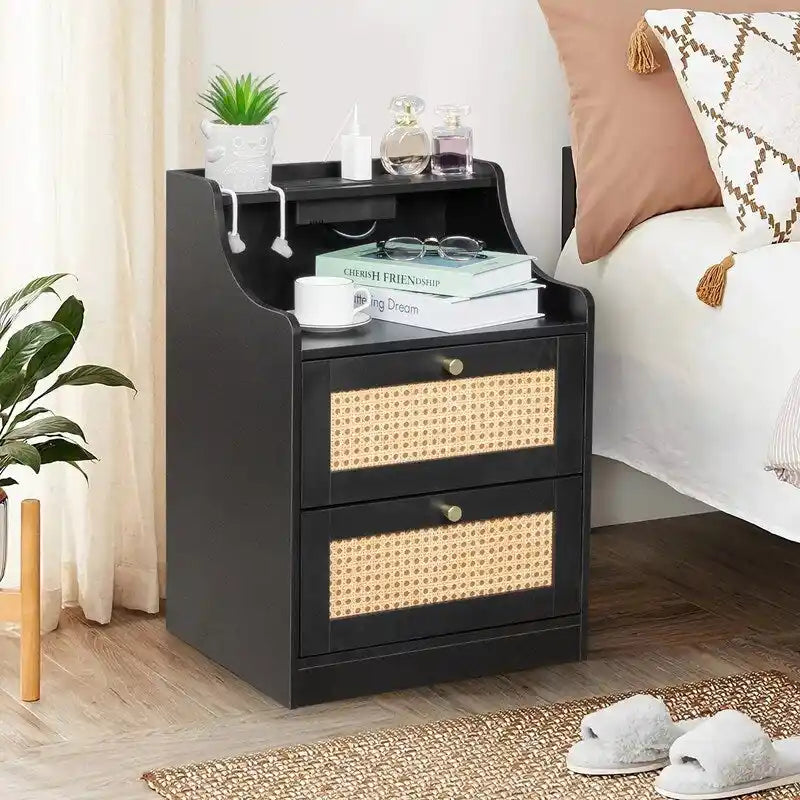 2 Drawer Nightstand with USB